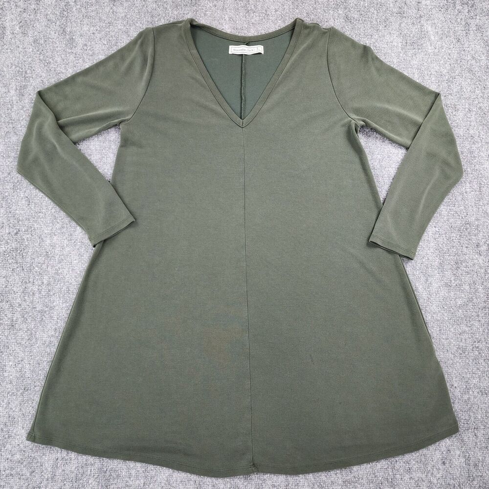 Abercrombie Fitch Dress Womens Large Green Shirt Dress Long Sleeve A-Line Casual